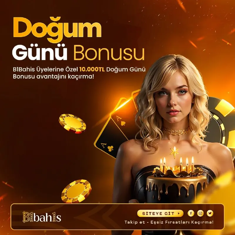 DOĞUM GÜNÜ BONUSUN #B1BAHİS AİLESİNDEN SANA🎩 FREESPIN HEDİYE 🪙 DOĞUM GÜNÜNE ÖZEL 10.000…