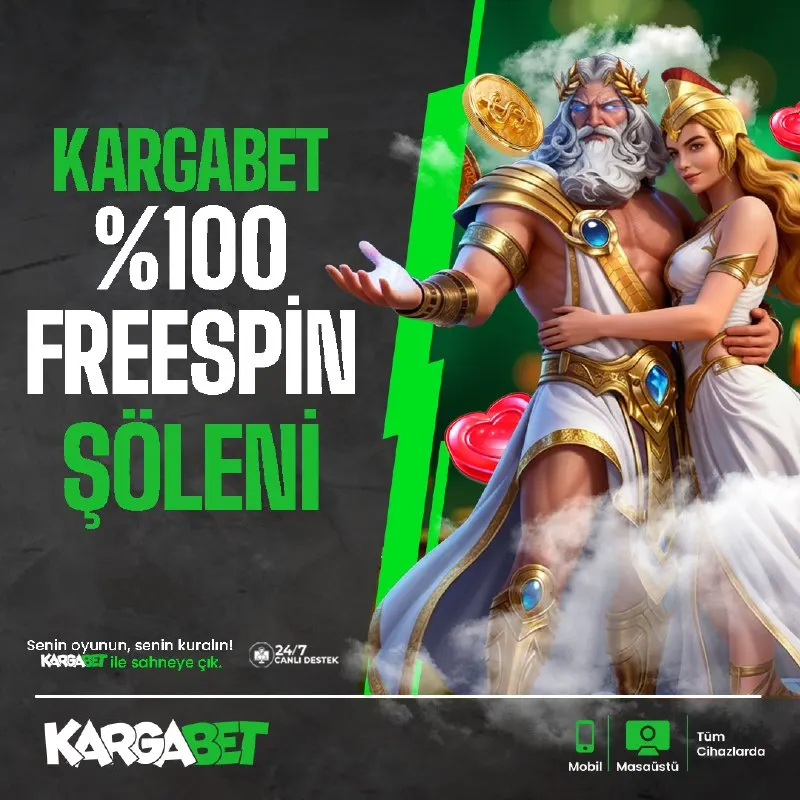 👑 KARGABET ➗1️⃣0️⃣0️⃣ FREESPIN ŞÖLENİ BAŞLADI! 💚 %100 Freespin Bonusu ile favori slot…