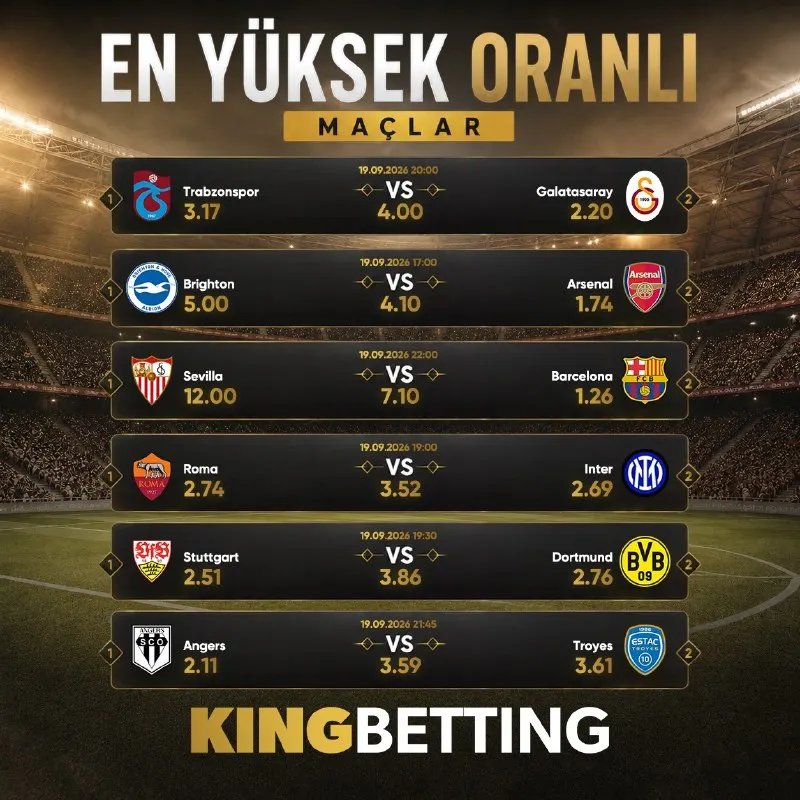 Günün arttırılmış oranlı karşılaşmaları⚽️ Arttırılmış oran özelliği sayesinde popüler…