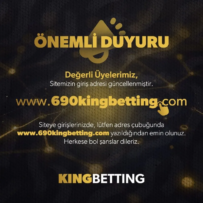 ⚠️Domain adresimiz www.690kingbetting.com olarak güncellenmiştir. Bol şanslar dileriz!