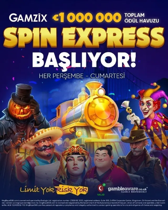🚂 SPIN EXPRESS YENİDEN YOLA ÇIKIYOR! 🚂 🎰 Gamzix Spin Express, 1.000.000 € toplam ödül…
