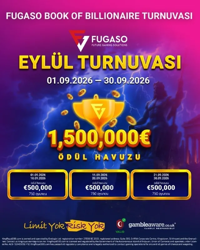 💎 FUGASO TURNUVASINDA SON GÜNLER! 💎 🎲 1.500.000€ toplam ödül havuzuyla, ⭐️ Book of…