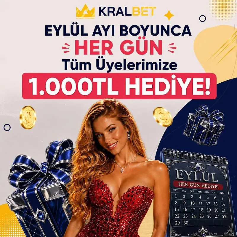 🤑 1000 TL HEDİYEN HER GÜN SENİ BEKLİYOR! Eylül ayı boyunca üyelerimize her gün 1000TL…