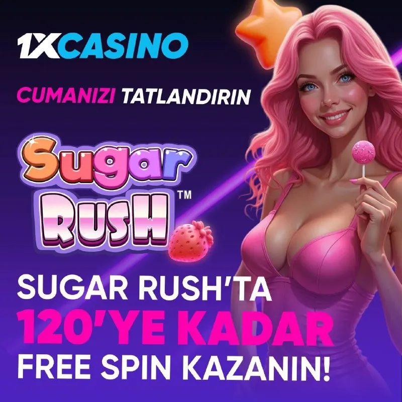 🍭 SUGAR SPINS CUMA KEYFİ BAŞLADI! 🍭 ✨ Her Cuma günü Sugar Rush oyununda 120 Free Spin’e…