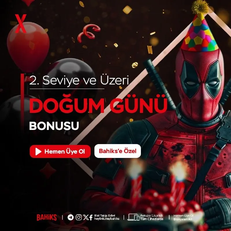 🥳BAHİKS'TE DOĞUM GÜNÜNE ÖZEL DEV BONUS! 🥳 🎂 2. Seviye ve üzeri tüm üyelerimize özel…