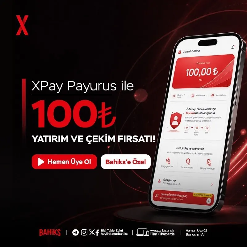 🅱🆙🆒'TE SADECE 100 TL İLE FIRSATI YAKALA! XPay Payurus yöntemiyle hem yatırım hem de çekim…