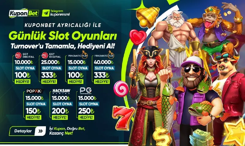 🎰 GÜNLÜK SLOT TURNOVER! 💰 EGT 10.000₺ → 100₺ | 25.000₺ → 333₺ 💰 Pragmatic 15.000₺ → 100₺…