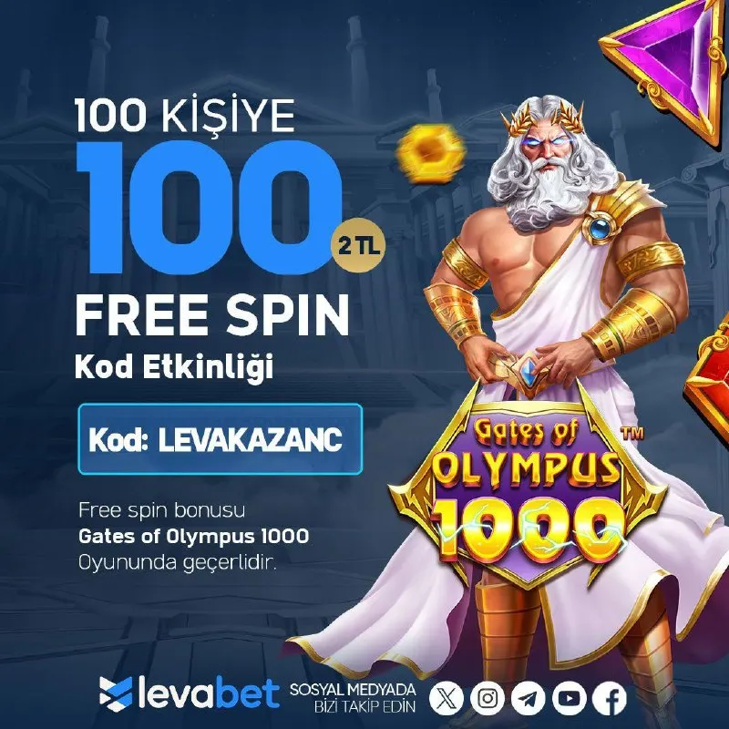 🔥 100 KİŞİYE 100 FREE SPIN! 🔥 ⚡️ Gates of Olympus 1000’de geçerli özel kod etkinliği…