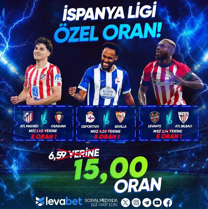 🔥 İSPANYA LİGİ’NDE ÖZEL ORAN FIRSATI! 🔥 ⚽️ 3 MAÇ • TEK KUPON • 15.00 ÖZEL ORAN! 🔵…