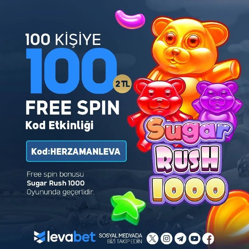 🍬🔥 ŞEKER GİBİ BİR FIRSAT! 🔥🍬 🎁 100 KİŞİYE 100 FREE SPIN! 💰 2 TL değerinde Free Spin…