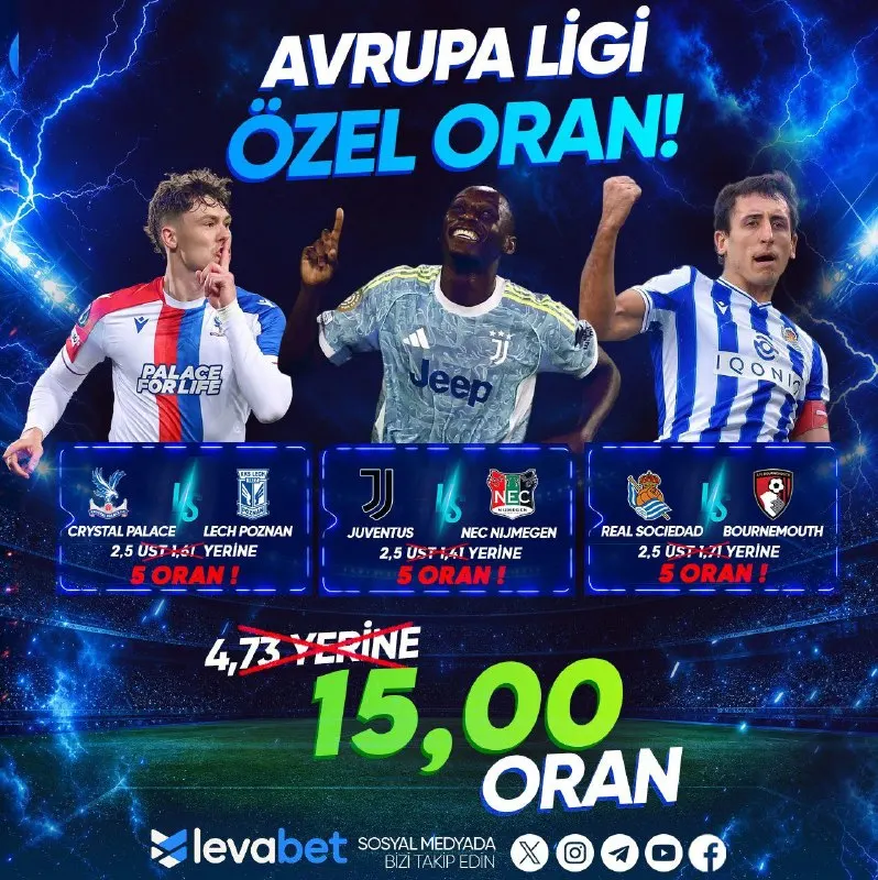 ⚡️ AVRUPA LİGİ’NDE ÖZEL ORAN FIRSATI! ⚡️ 🔥 3 karşılaşma • Tek kupon 💥 4,73 yerine 15,00…