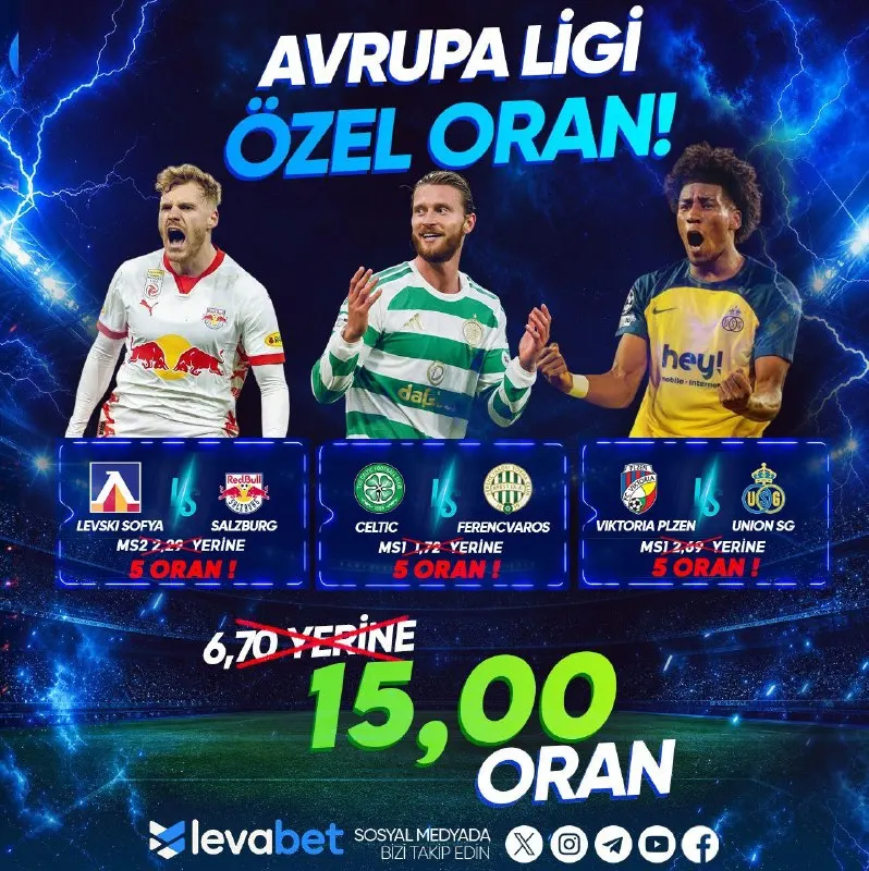 ⚡️ AVRUPA LİGİ’NDE ÖZEL ORAN FIRSATI! ⚡️ Avrupa sahnesinde bugün dikkat çeken 3…