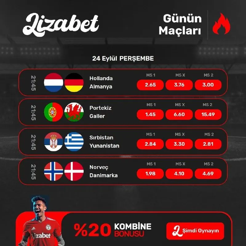 🚀 UEFA ULUSLAR LİGİ HEYECANI BU AKŞAM LİZABET'TE BAŞLIYOR! 🚀 24 Eylül Perşembe gününün…