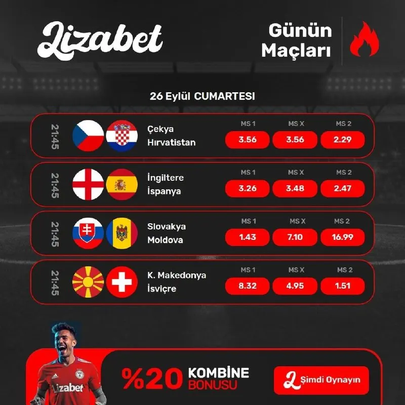 🚀 UEFA ULUSLAR LİGİ HEYECANI LİZABET'TE HIZ KESMEDEN DEVAM EDİYOR! 🚀 26 Eylül Cumartesi…
