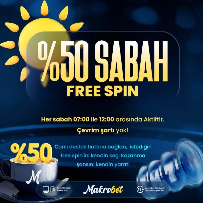 ☀️ %50 SABAH FREE SPIN FIRSATI! ➡️Çevrim Şartı Yok! ➡️Yatırım sonrası Canlı Destek…
