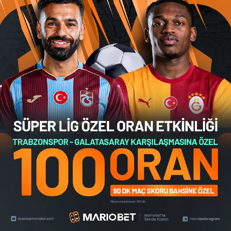 MARİO' DA ÖZEL ORAN AKTİF! 🇹🇷 Trabzonspor - Galatasaray 🇹🇷 🟠 90 Dakika maç skoru bahsine…
