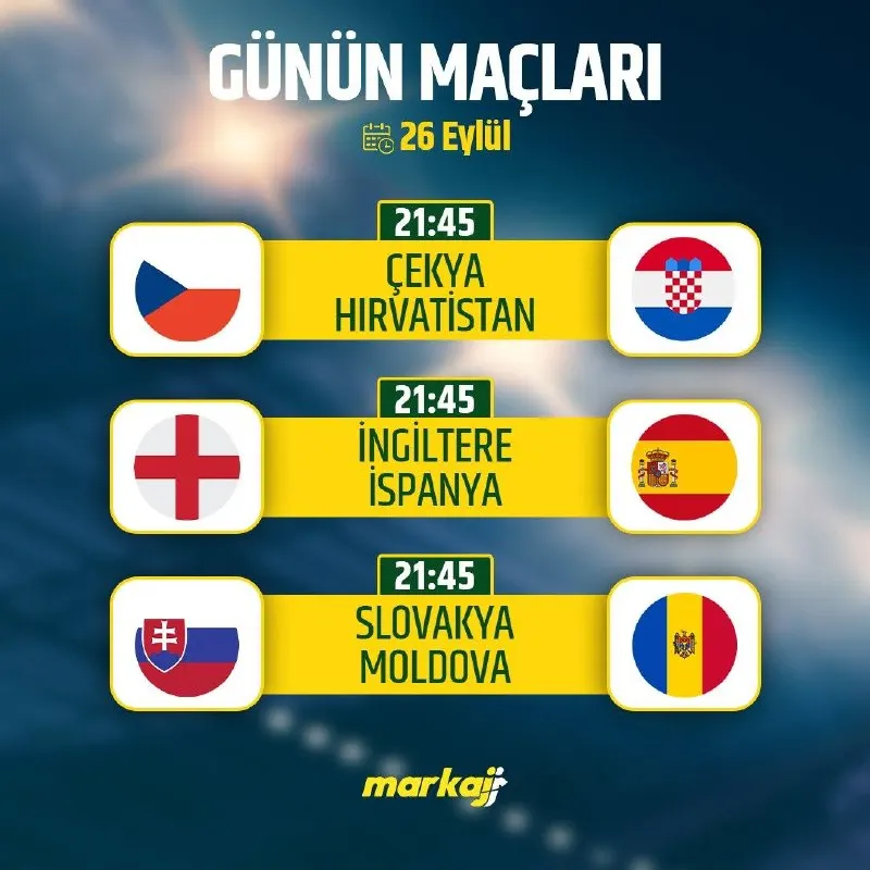 🌌🌌🌌🌌🌌 🌌🌌🌌🌌🌌🌌🌌 ⚽️ Günün en dikkat çeken mücadeleleri seni bekliyor. Çekya 🆚 Hırvatistan…