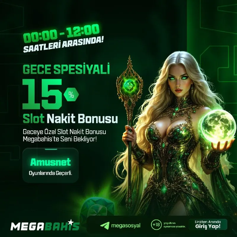 🌙 Gece Spesiyaliniz Megabahis'ten! 💰00.00 - 12.00 saatleri arasında yatırımını yap…