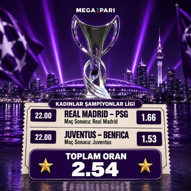 🎫 KADINLAR ŞAMPİYONLAR LİGİ KUPONU! 🔤 Real Madrid (K) - PSG (K) 🎯 Maç Sonucu: Real Madrid…