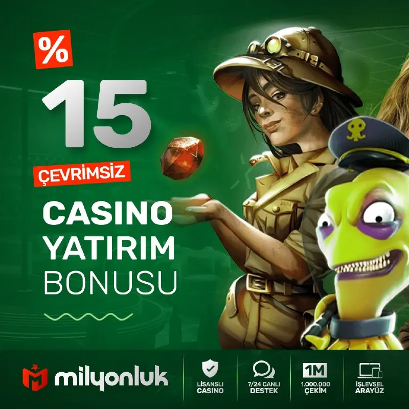 Çevrimsiz %15 yatırım bonusu ile casino oyunlarına önde başla, kazancını garanti altına…