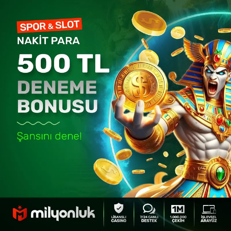🟩 500 TL DENEME BONUSU Milyonluk’ta 500 TL deneme bonusunu spor bahisleri ve Pragmatic…