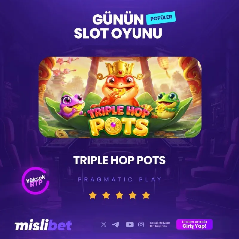 🎰Günün Popüler Slot Oyunu;🎰 🎰♥️ TRİPLE HOT POTS 🔼 En Yüksek RTP Oranları 🎁 En Avantajlı…