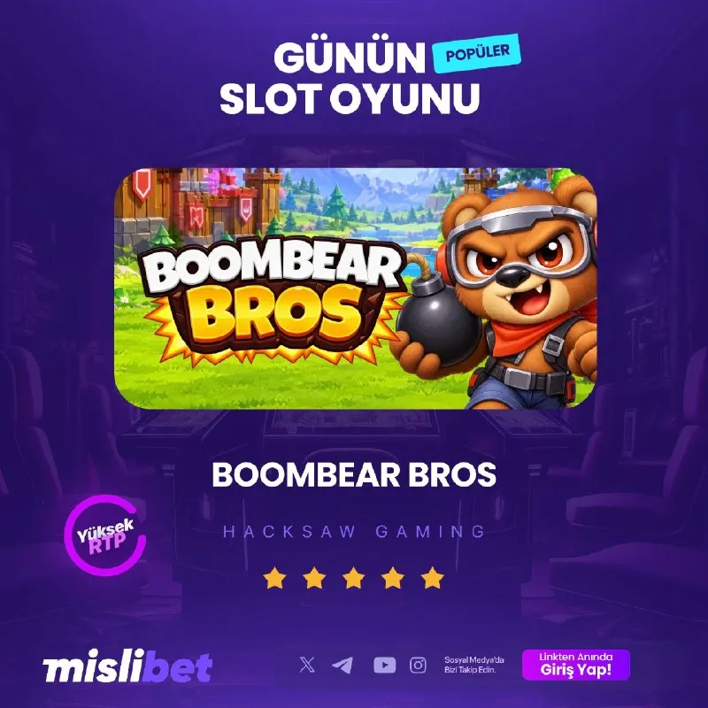 🎰Günün Popüler Slot Oyunu;🎰 🎰♥️ BOOMBEAR BROS 🔼 En Yüksek RTP Oranları 🎁 En Avantajlı…