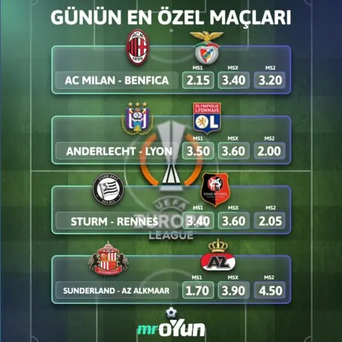 GÜNÜN EN ÖZEL MAÇLARI! ⚽️🔥 Avrupa Ligi’nde sahne birbirinden iddialı takımların! 🏆 22:00…