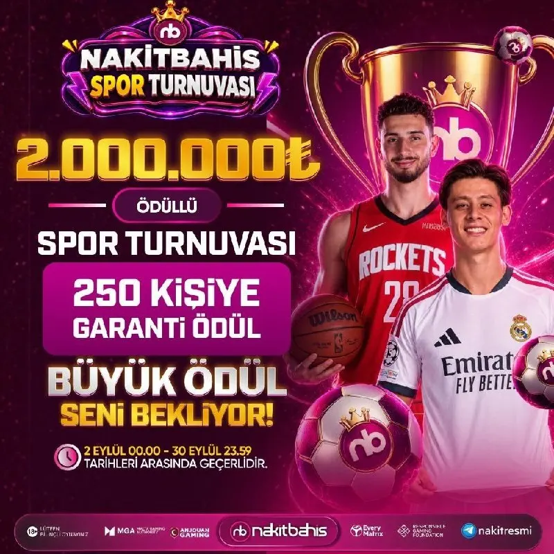 🍀Nakitbahis Spor Turnuvası ⚽️ 🏆2.000.000 ₺ ödül havuzundan yararlanmak için ay sonuna…