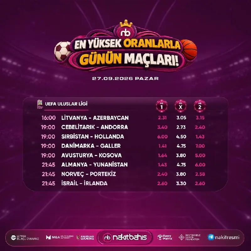 📈En yüksek oranlarla günün maçları! 🏆Yüksek oranlarla kazancı yaşa! ✅Güncel Adresimiz✅…