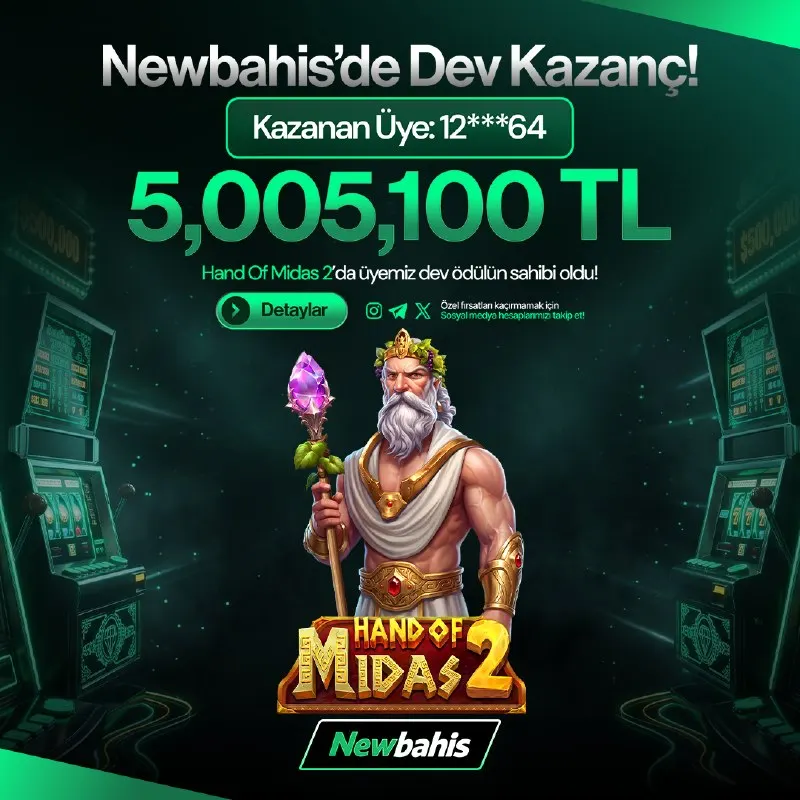 💰 Newbahis’te Dev Kazanç! 🎰 Hand Of Midas 2 (Pragmatic Play) 🏆 Kazanan Üye: 12*64** 💵…