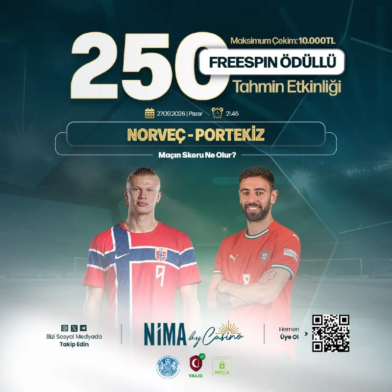 ⚽️ Norveç vs Portekiz Maçı Skor Tahmin Etkinliği Devam Ediyor! 🔔 Tahminini yap, 250 FS…