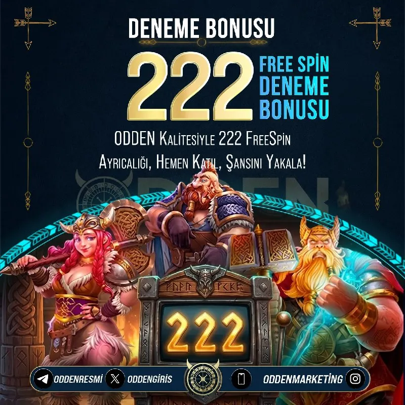 😂 🟡🟡🟡 FS DENEME BONUSU! 😳ODDEN’i yatırım yapmadan keşfet! 222 Freespin bonusunu hesabına…