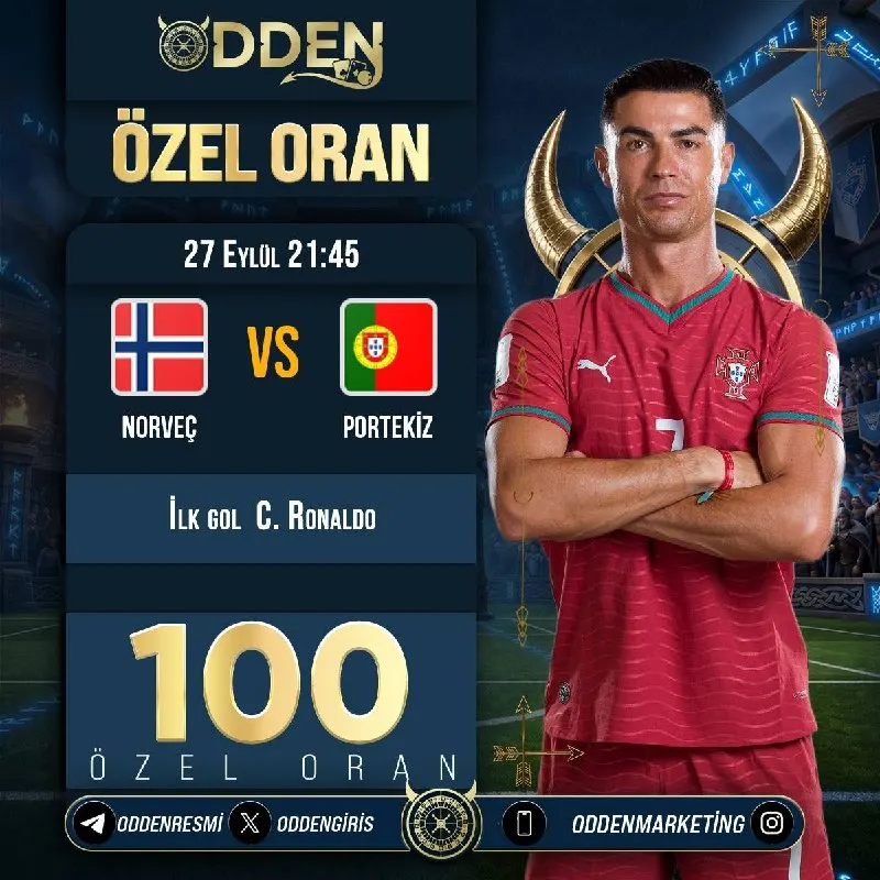 ☄️ODDEN Özel Oran Aktif 💎 İlk gol C. Ronaldo ✅ Kontenjanlar sınırlı, Hemen siteye giriş…