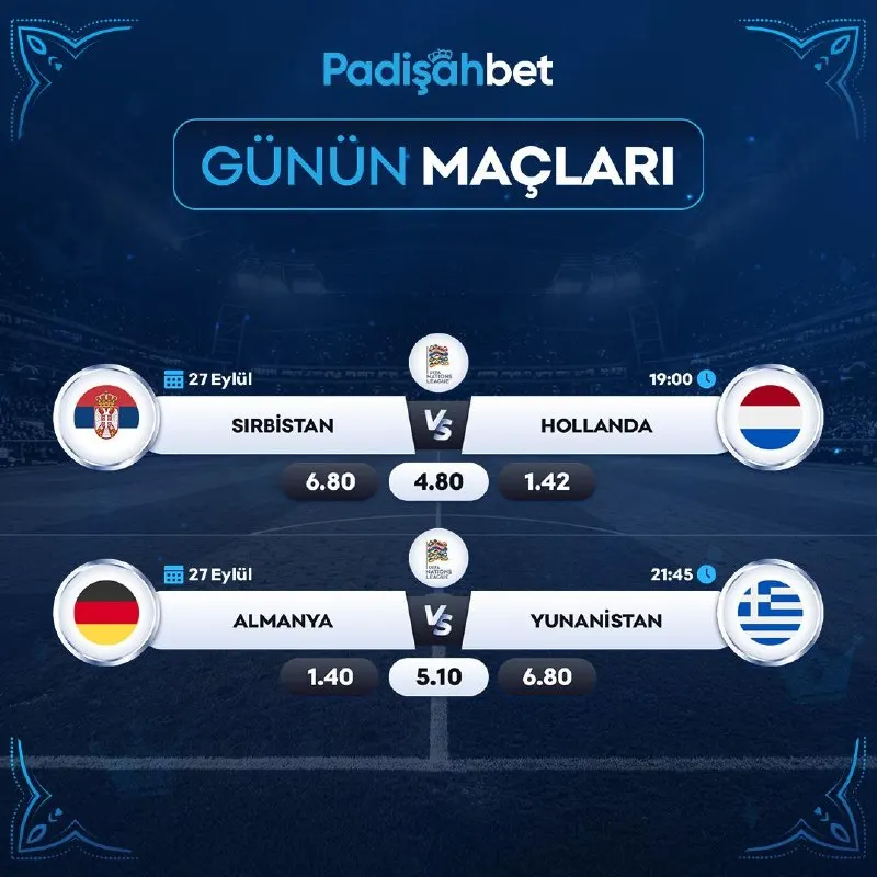 👑👑👑👑👑👑👑👑👑👑 ⚽ Sırbistan - Hollanda ⚽ Almanya - Yunanistan 👑 Oranlar arttı, heyecan…
