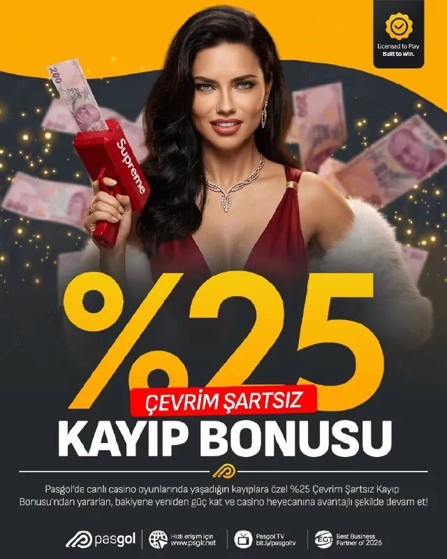🎰🔥 CANLI CASİNO’DA BONUS DESTEĞİ PASGOL’DE! 💥 %25 ÇEVRİM ŞARTSIZ KAYIP BONUSU 🎁 Canlı…