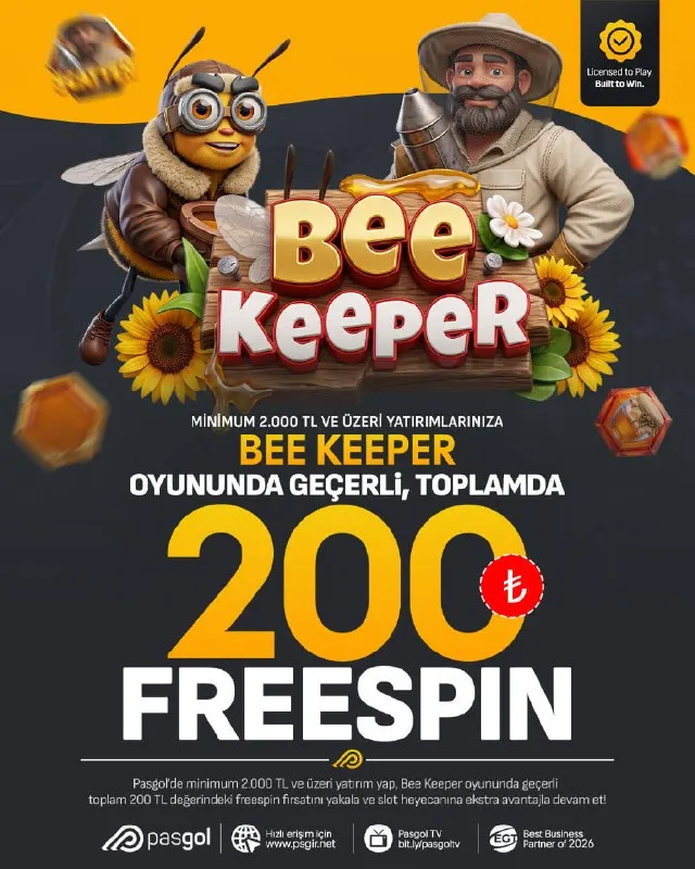 🐝🍯 BEE KEEPER’DA 200 FREESPIN FIRSATI! 🎰🔥 💰 MİNİMUM 2.000 TL YATIRIM 🎁 TOPLAM 200 TL…