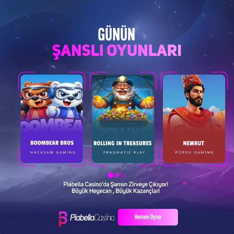 👑 Bugünün yıldızı Piabella'da parlıyor: günün şanslı oyunları ile kazancın kapılarını…