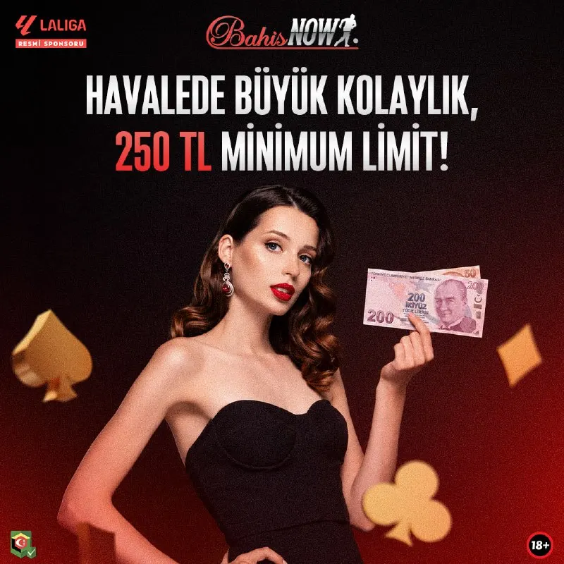 😌 Havale İşlemlerinde Düşük Limit Dönemi! ✅ BahisNow’da oyunlara 250₺ ile başlamak artık…