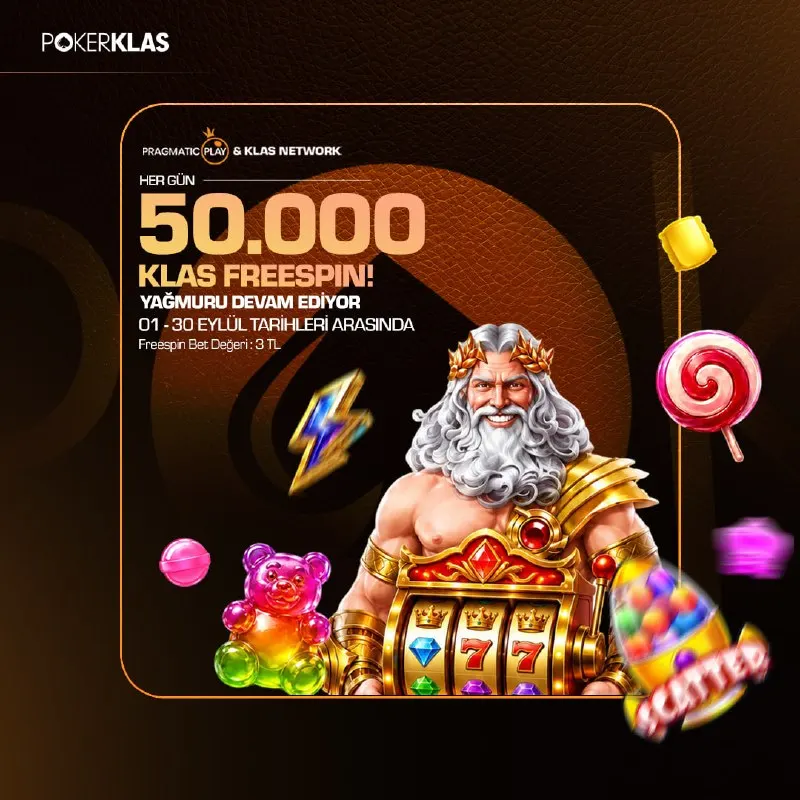 🎊 EYLÜL AYINA 1.500.000 FREESPIN DAMGA VURUYOR! 🎁 PokerKlas’ta her gün 50.000 Freespin…