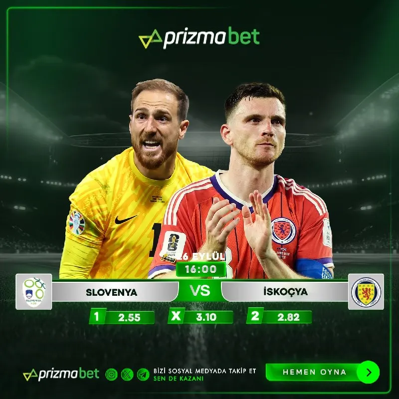 🔢🔢 EYLÜL Günün Maçlarından Sadece Bir Tanesi ➡️ SLOVENYA 🆚 İSKOÇYA 🛡BetConstruct Alt…