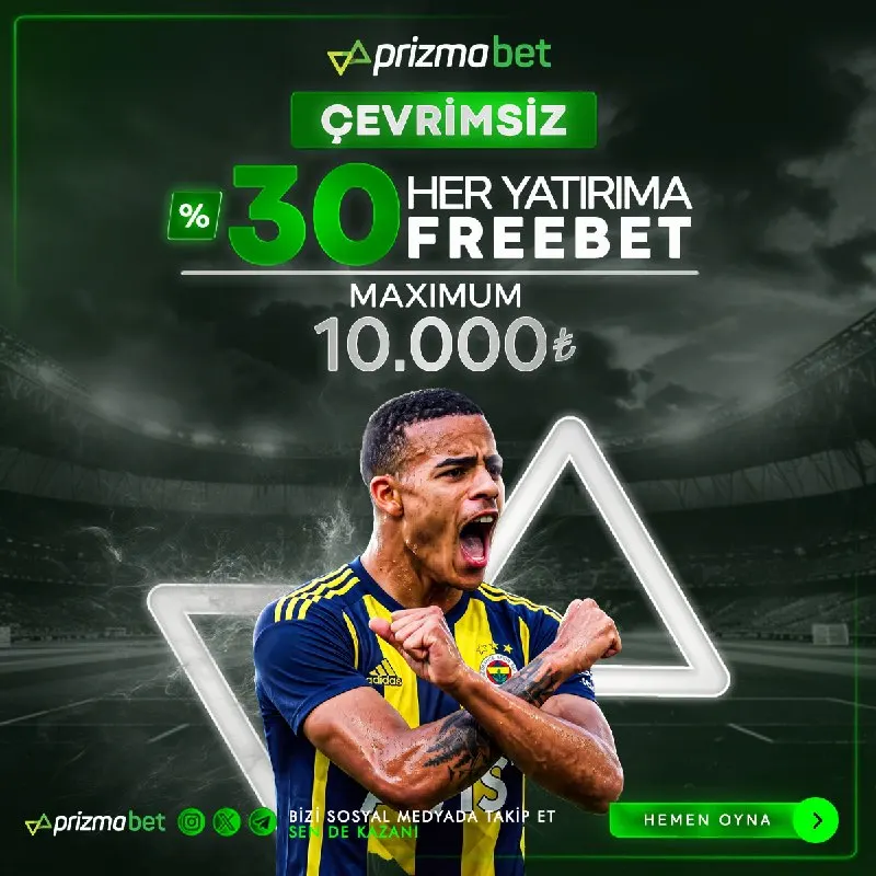🆓 HER YATIRIMA #ÇEVRİMSİZ BONUS FIRSATI 🆓 🎉 %3️⃣0️⃣ Çevrimsiz👣🔠⚡️💰 #PRİZMABET ADRESİNDE…