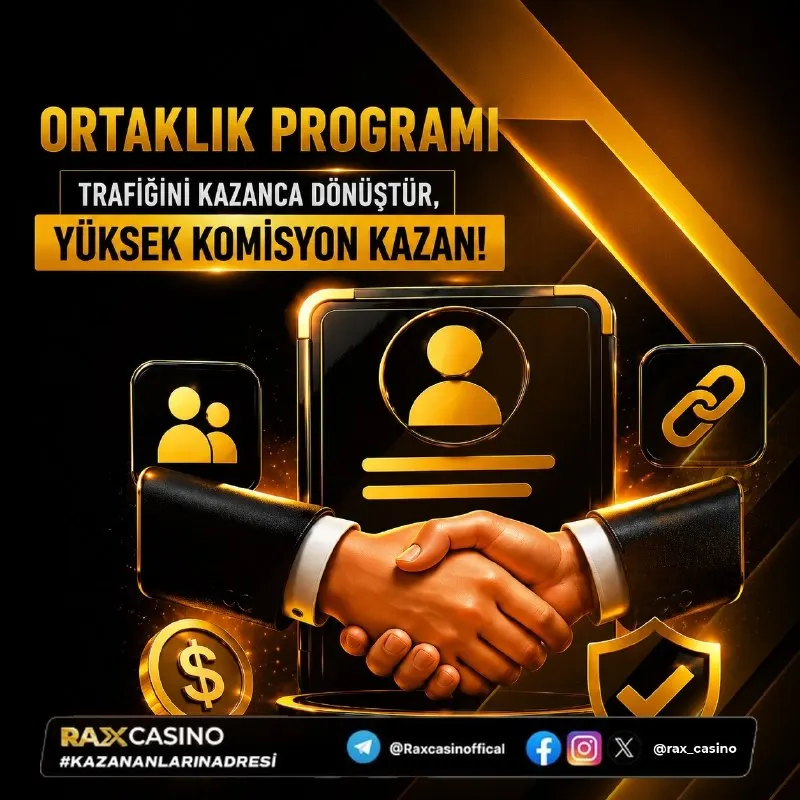 🤝 RaxCasino Ortaklık Programı Trafiğini kazanca dönüştür, yüksek komisyon kazan! 💰 ✅…