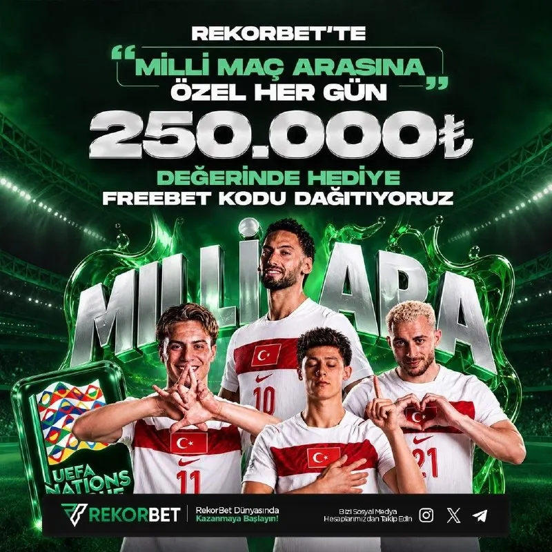 2️⃣5️⃣0️⃣🤓😚 😋😋😌😌😉😌🤓❗️ ⏰ Uluslar Ligine Özel Her Gün 250.000₺ Değerinde Freebet…