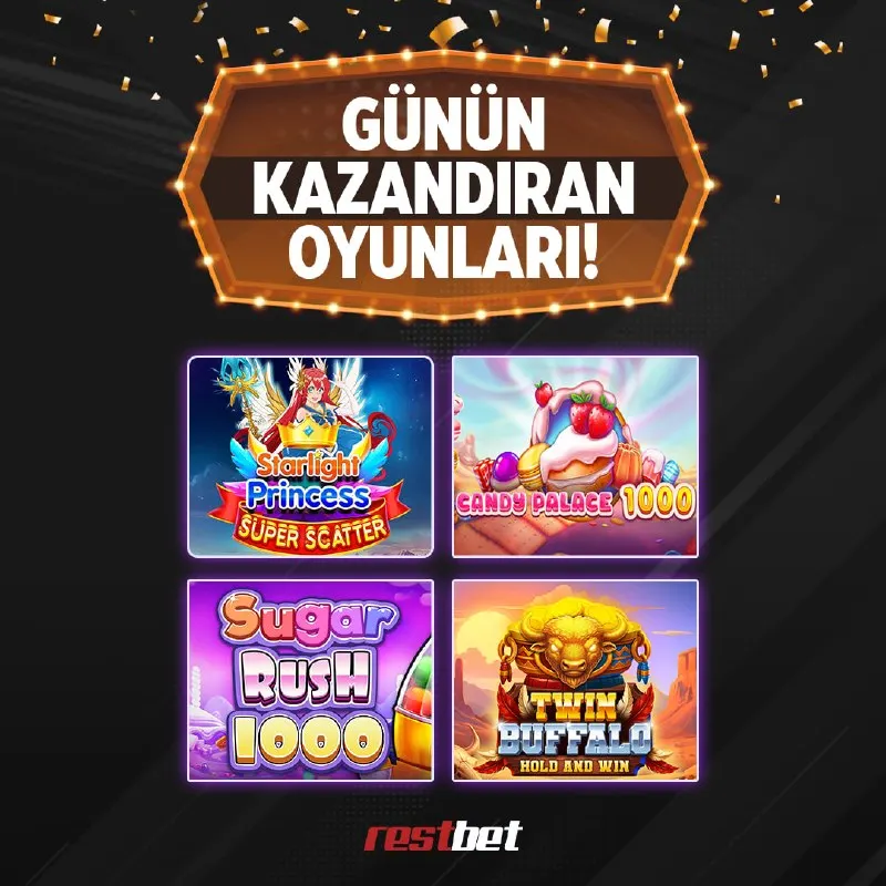 🎰 Günün kazandıran oyunları Restbet'te! Yüksek RTP 🔴🔴🔴🔴 'te! ⚠️ Kanalın alt bölümünde…