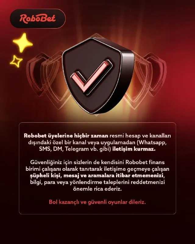 ⚠️ GÜVENLİĞİNİZ İÇİN ÖNEMLİ UYARI ⚠️ ➡️ Robobet sizlerle yalnızca resmi sosyal medya…