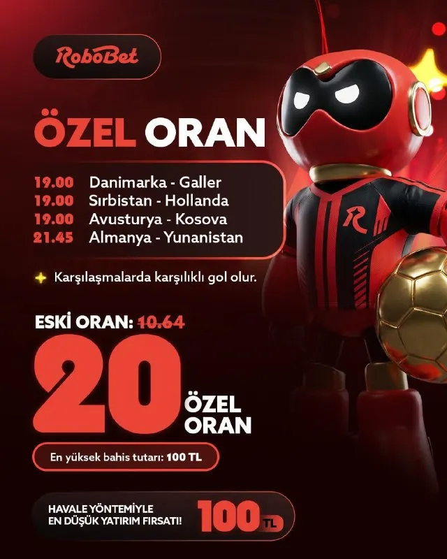 Danimarka ⚽️ Galler ⏰ 19.00 Sırbistan ⚽️ Hollanda ⏰ 19.00 Avusturya ⚽️ Kosova ⏰19.00…