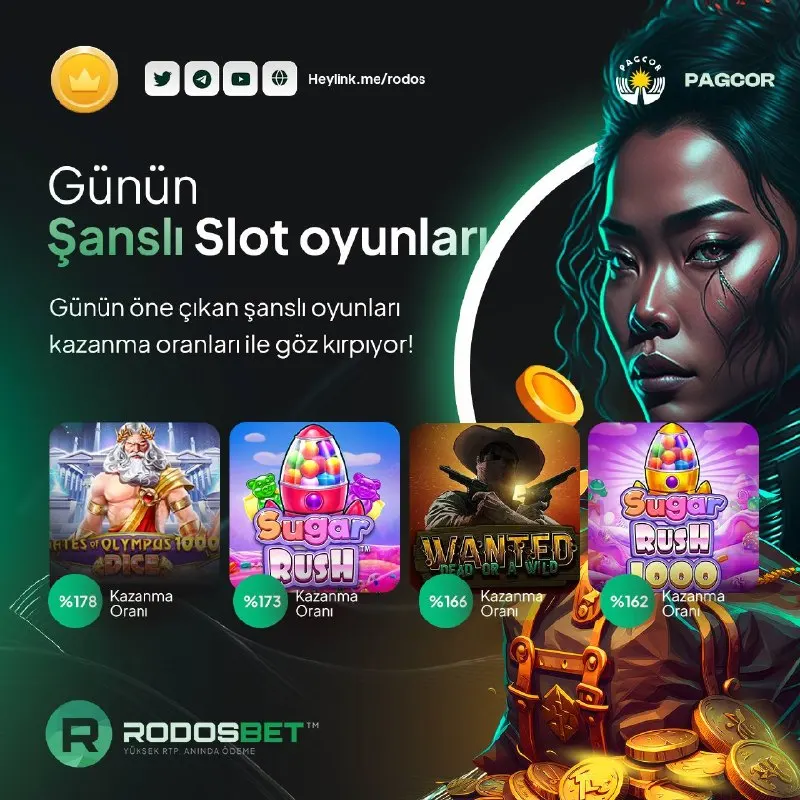 🌟Rodosbet’te günün şanslı slot oyunları🎰 💎 Gates of Olympus 1000 Dice 💎 Sugar Rush 💎…