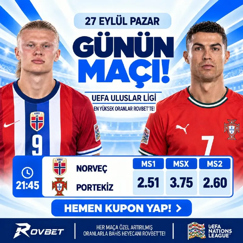 ⭐️ULUSLAR LİGİ’NDE DEV RANDEVU! ⭐️ Norveç - Portekiz | ⏰ 21.45 ⭐️ UEFA Uluslar Ligi A4…