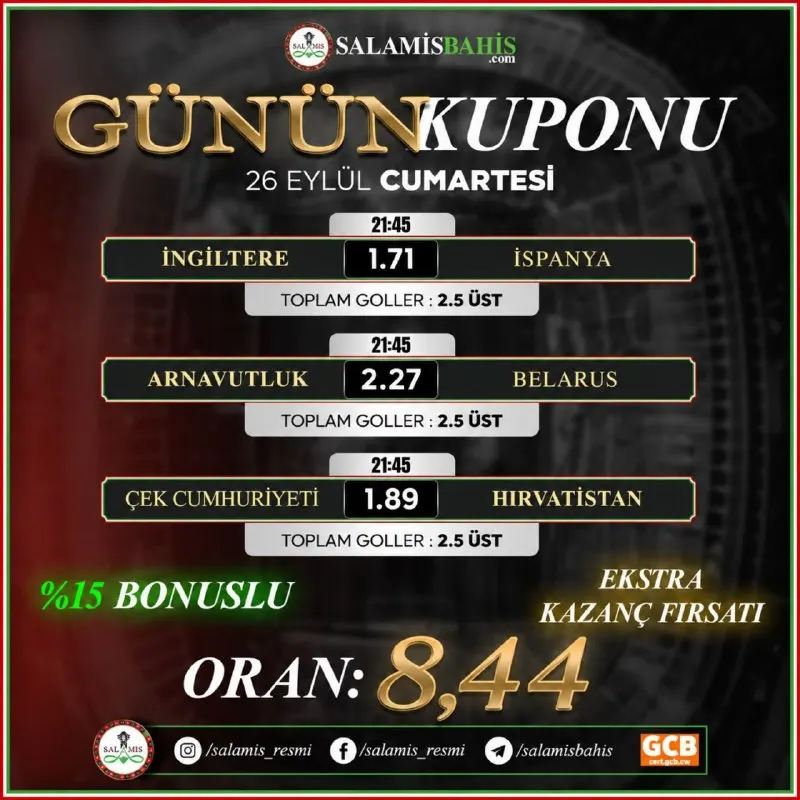 Günün en heyecanlı maçlarına en yüksek oranlar #salamisbahis'te seni bekliyor!! Hemen…